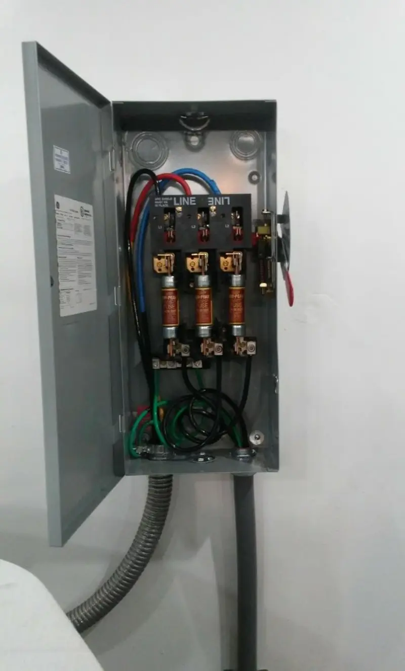 Three-phase disconnect switch installed for Electrical Wiring & Rewiring in South Houston